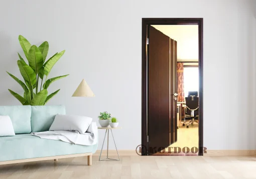 Cửa gỗ công nghiệp MDF phủ veneer KD.P1R2A