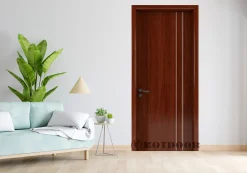 Cửa gỗ công nghiệp MDF phủ veneer KD.P1R2D