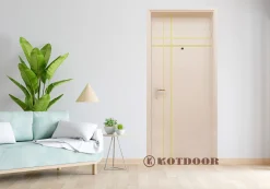 Cửa gỗ công nghiệp MDF phủ veneer KD.P1R4B